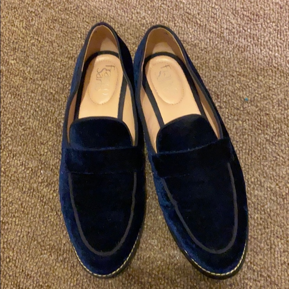 Lightly worn suede like feel Franco Sarto loafer